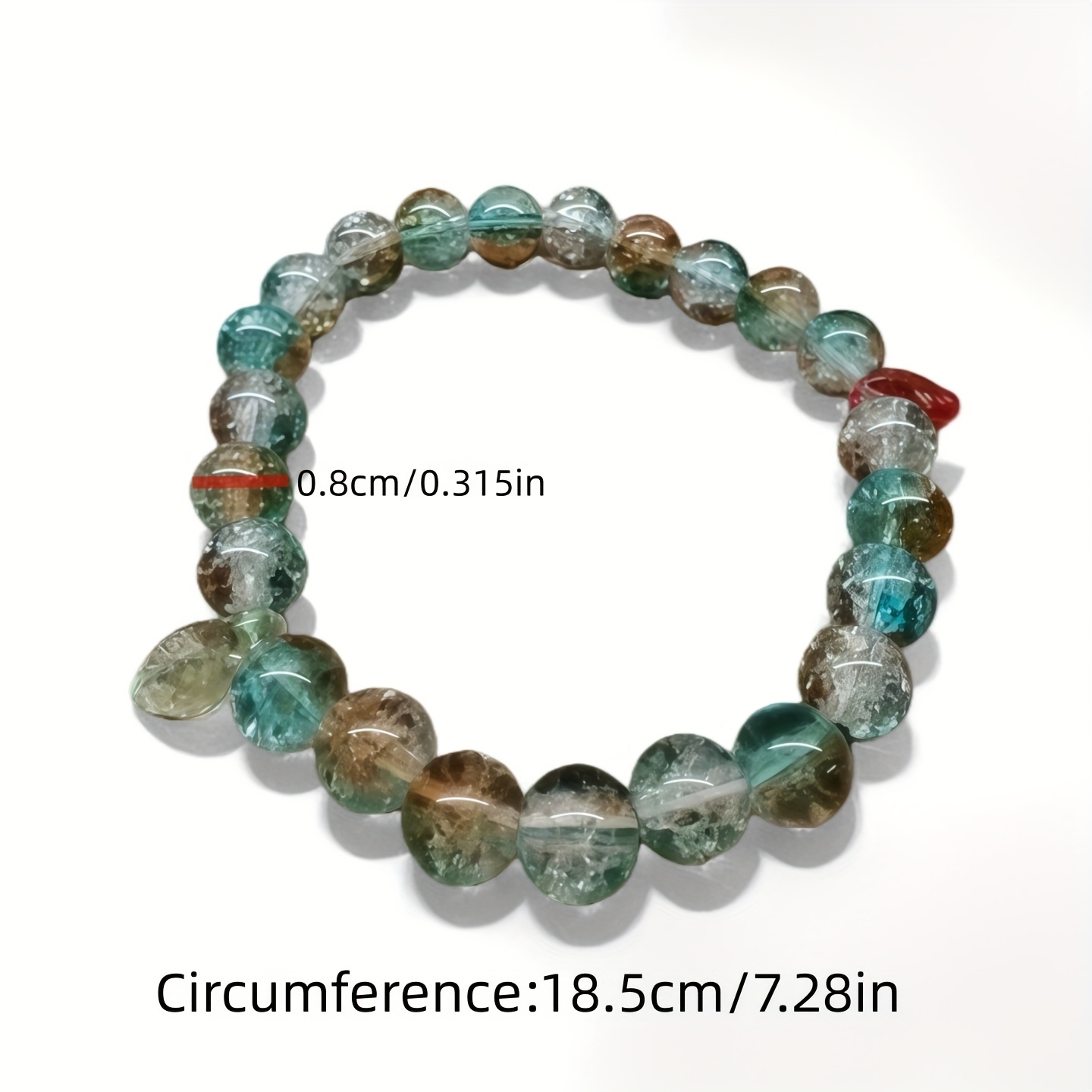 Women's Stylish Leaf Design Glass Bracelet, Elegant Gift
